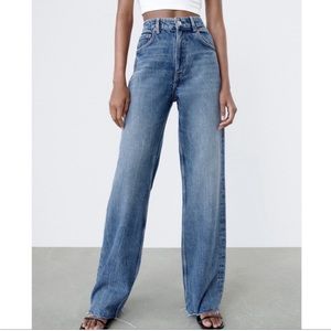 Zara High Rise Wide Leg Jeans